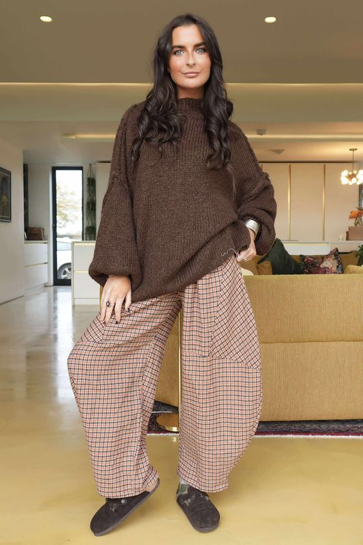 Big Softie Funnel Grunge Knit Chocolate /1=